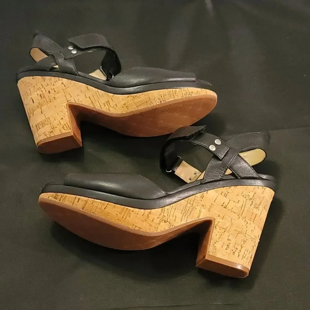 WEDGE PEEP TOE ADJUSTABLE BUCKLE WOMENS SANDAL